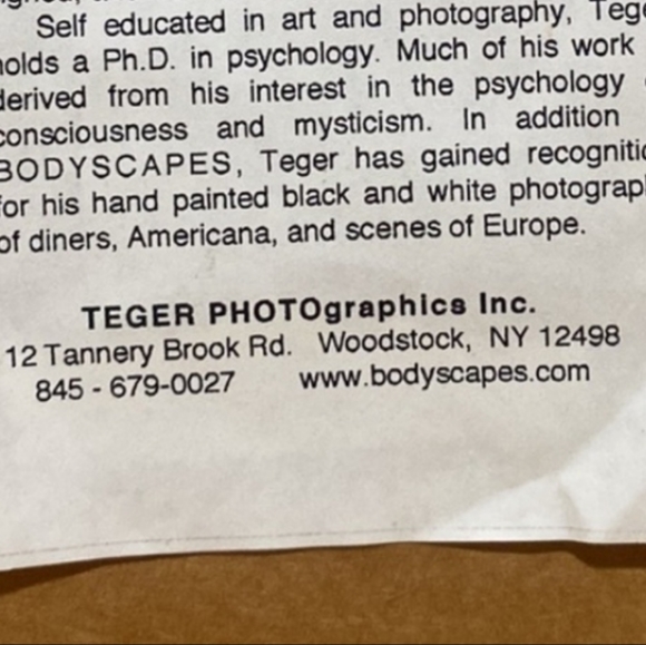 ALLAN I. TEGER BODYSCAPES BELLY BUTTON FISHING PHOTO SIGNED 236/250 original - Picture 15 of 16